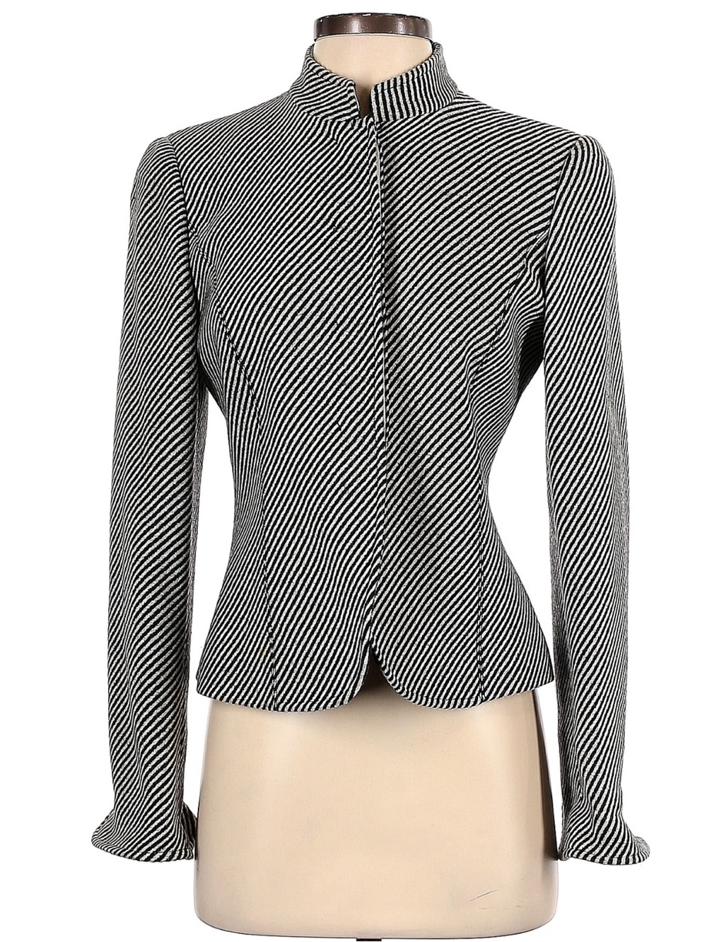 Emporio Armani Black & White Striped Tailored Blazer | Italian Designer | Size 6